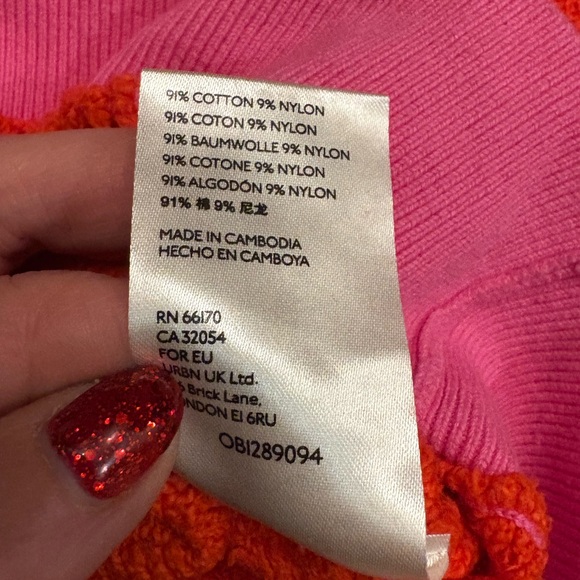 Free People Bold Pink and Red Striped Sweater - Picture 6 of 8